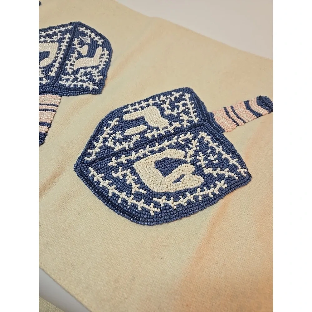 Hanukkah Dreidel Beaded Table Runner Judaism Religion Spirituality 14